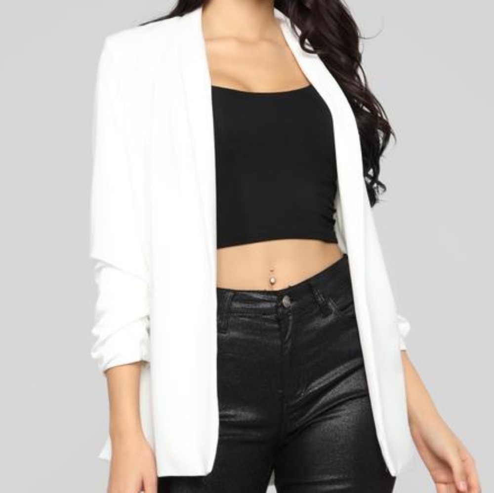 Fashion Nova Celine White Blazer Jacket